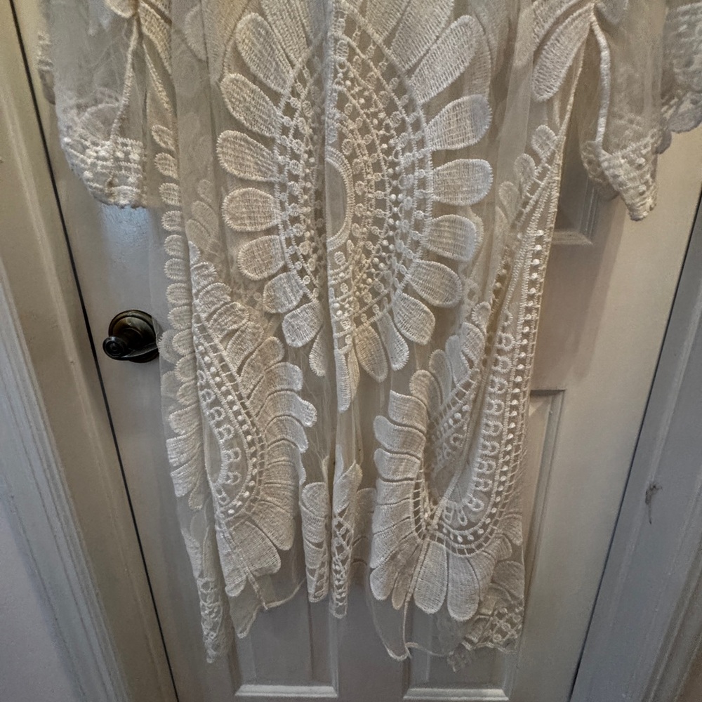 Elegant Lace Cover-Up Caftan KIMONO from Designer Studio One Size BEAUTIFUL ! - Picture 9 of 12